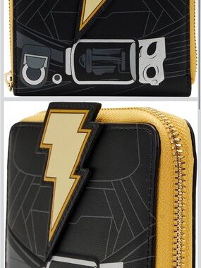 Loungefly Black Adam Lightning Bolt Zip Around Wallet